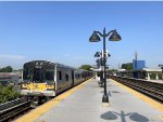 LIRR Train # 6816, with M7 set, arriving into Lynbrook Station-I took this to Island Park. 